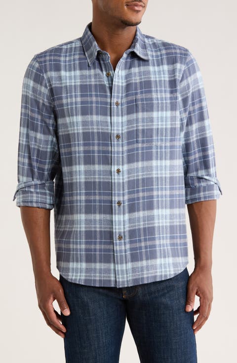 Plaid Flannel Button-Up Shirt