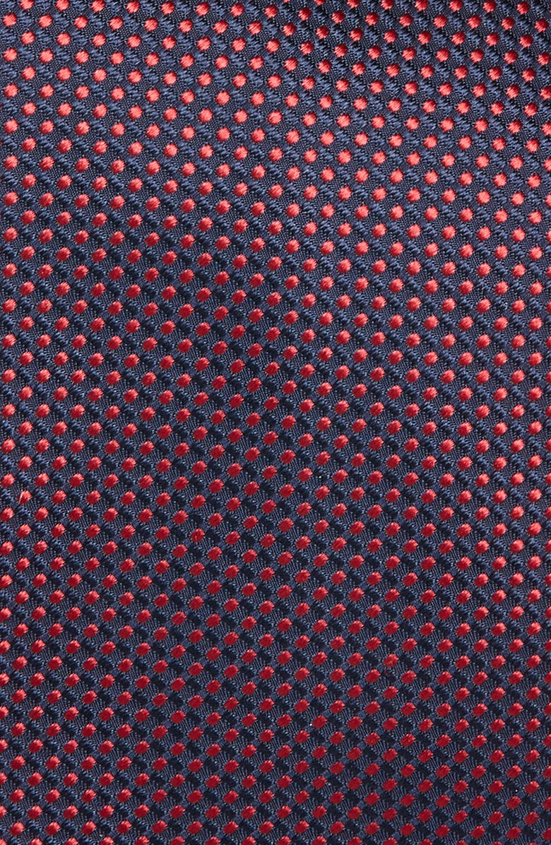 Canali Neat Silk Tie, Alternate, color, Navy