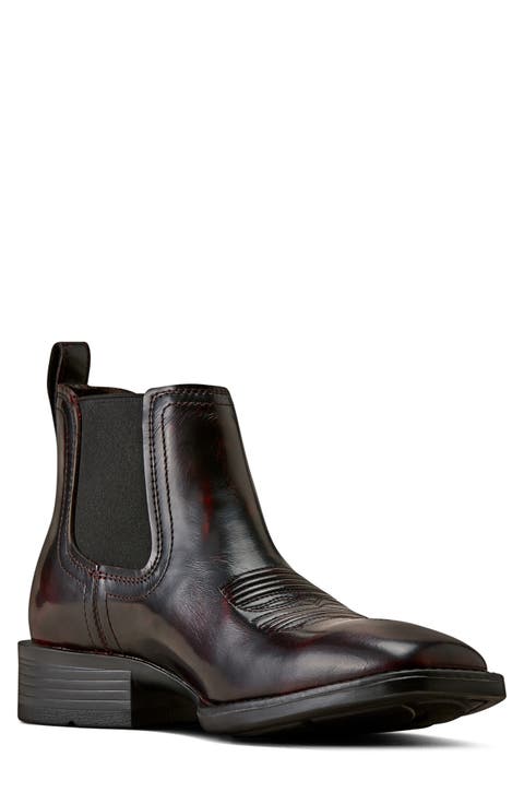 Booker Wide Square Toe Western Chelsea Boot
