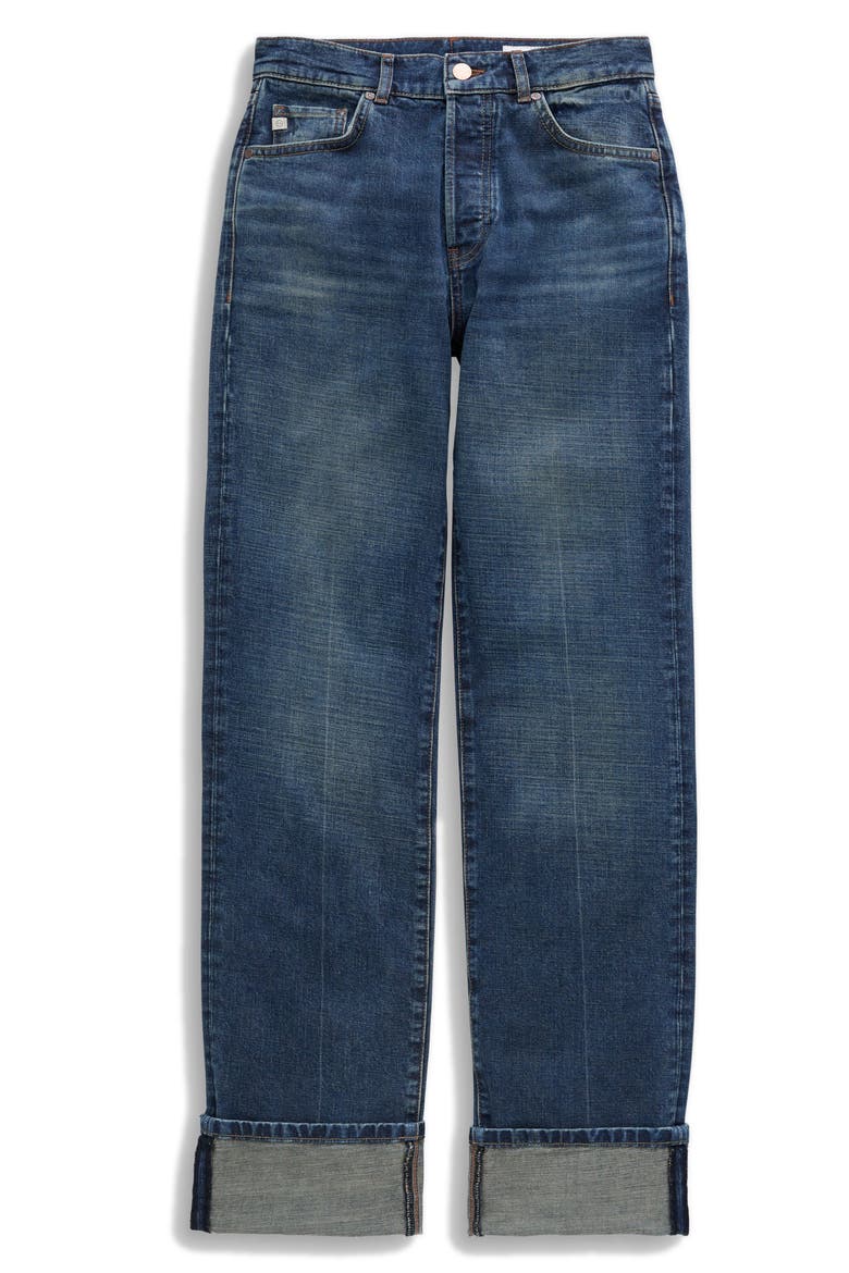 Sydney High Waist Relaxed Straight Leg Jeans, Alternate, color, INDIGO TONE