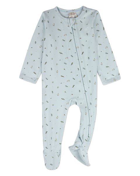 Baby Tiny Leaves Front-Zip Footie