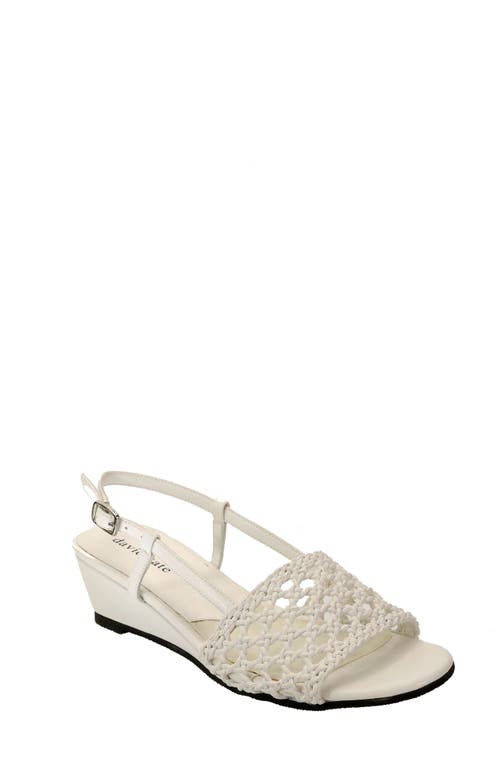David Tate Danza Slingback Wedge Sandal In White