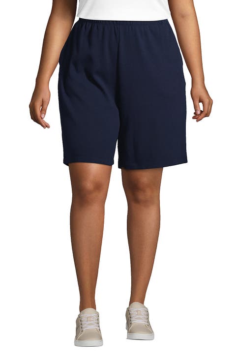 Plus Size  Sport Knit High Rise Shorts