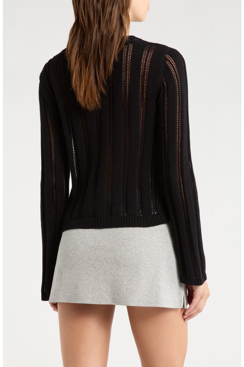 Tie Front Cardigan, Alternate, color, BLACK