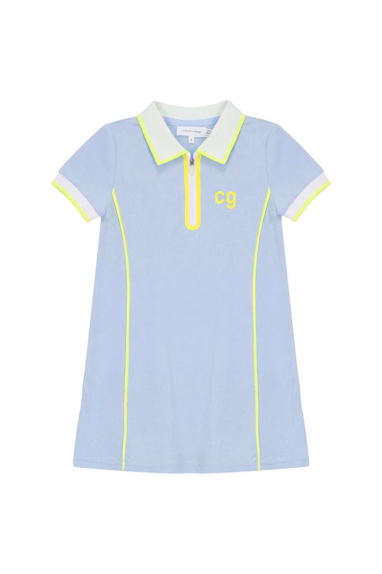 Cotton Polo Dress with Contrast Trim, Alternate, color, Blue