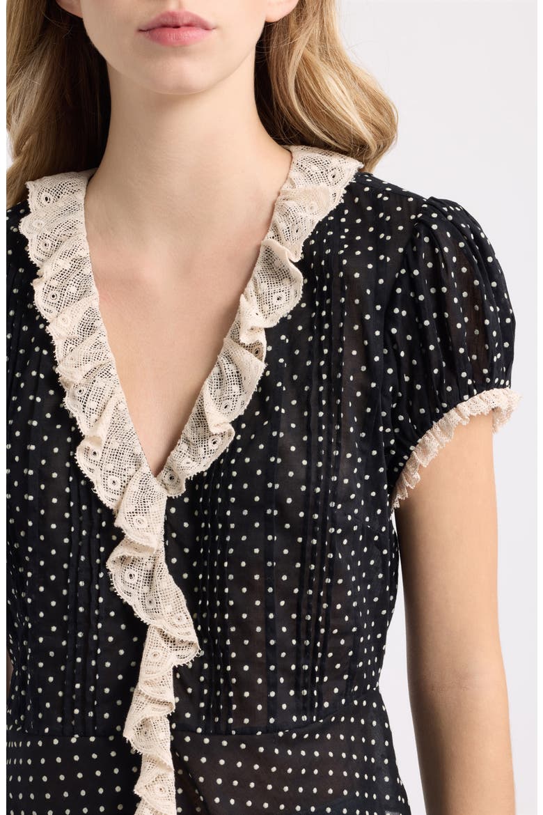 Orella Organic Cotton Top, Alternate, color, NOIR DOT