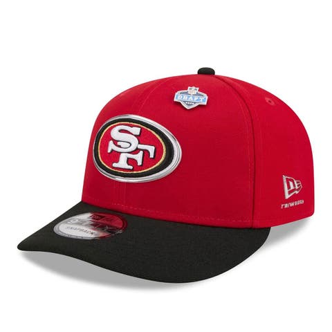 Men's New Era  Scarlet/Black San Francisco 49ers 2026 NFL Draft On Stage Pre-Curved 9FIFTY Snapback Hat