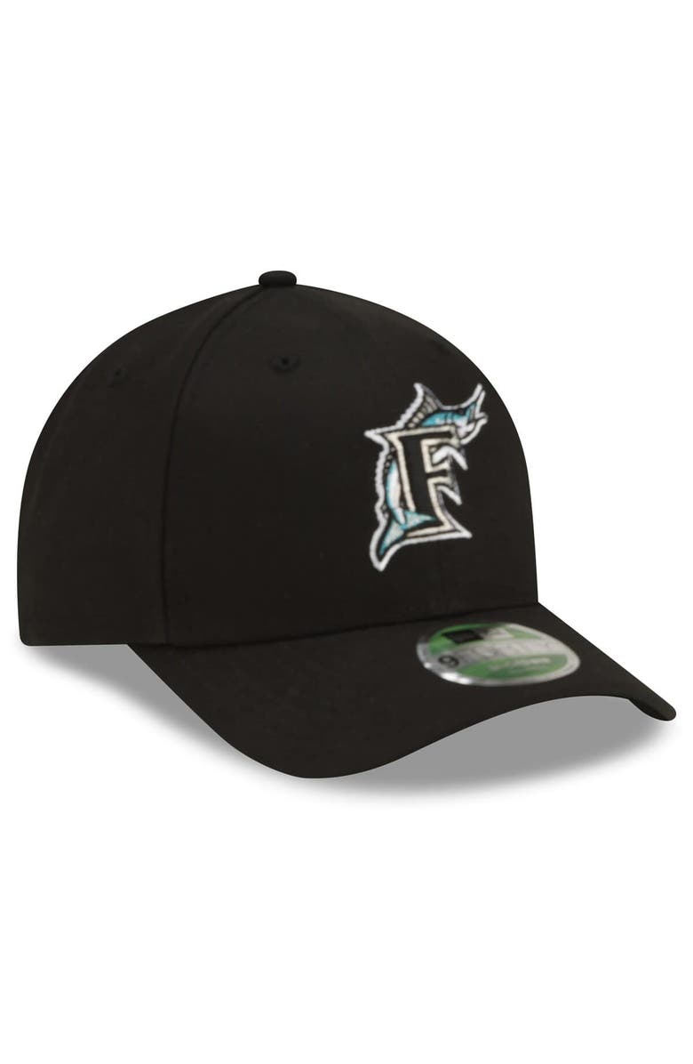 New Era Men's New Era  Black Florida Marlins  Player Replica 9FORTY M-Crown Adjustable Hat, Alternate, color, Black