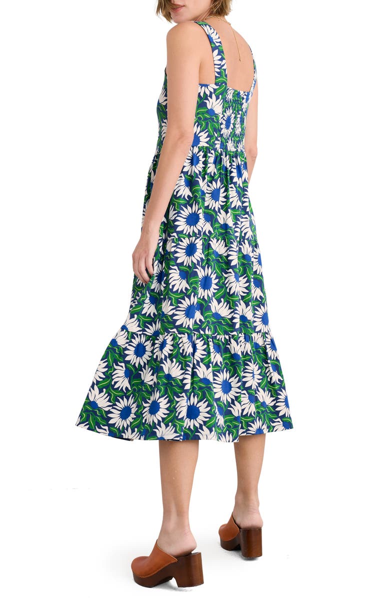 Seasalt Cornwall Deep Water Print Fit & Flare Dress, Alternate, color, Bold Sunflower Marine