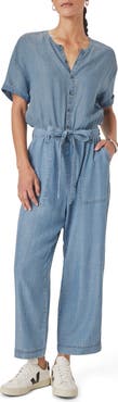Splendid Rayanne Tie Waist Chambray Jumpsuit