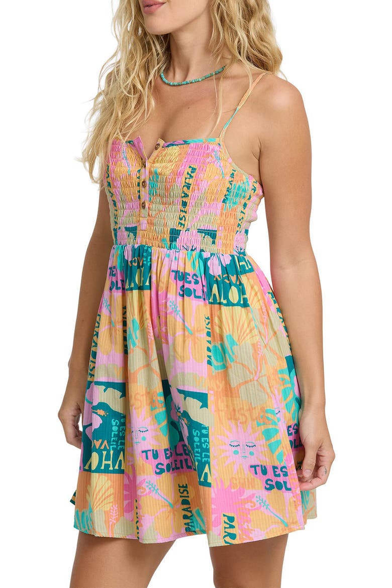Fever Dream Cotton Minidress, Alternate, color, DEEP LAGOON MULTI