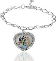 BLUEY Heart Pendant Chain Bracelet - Silver Tone