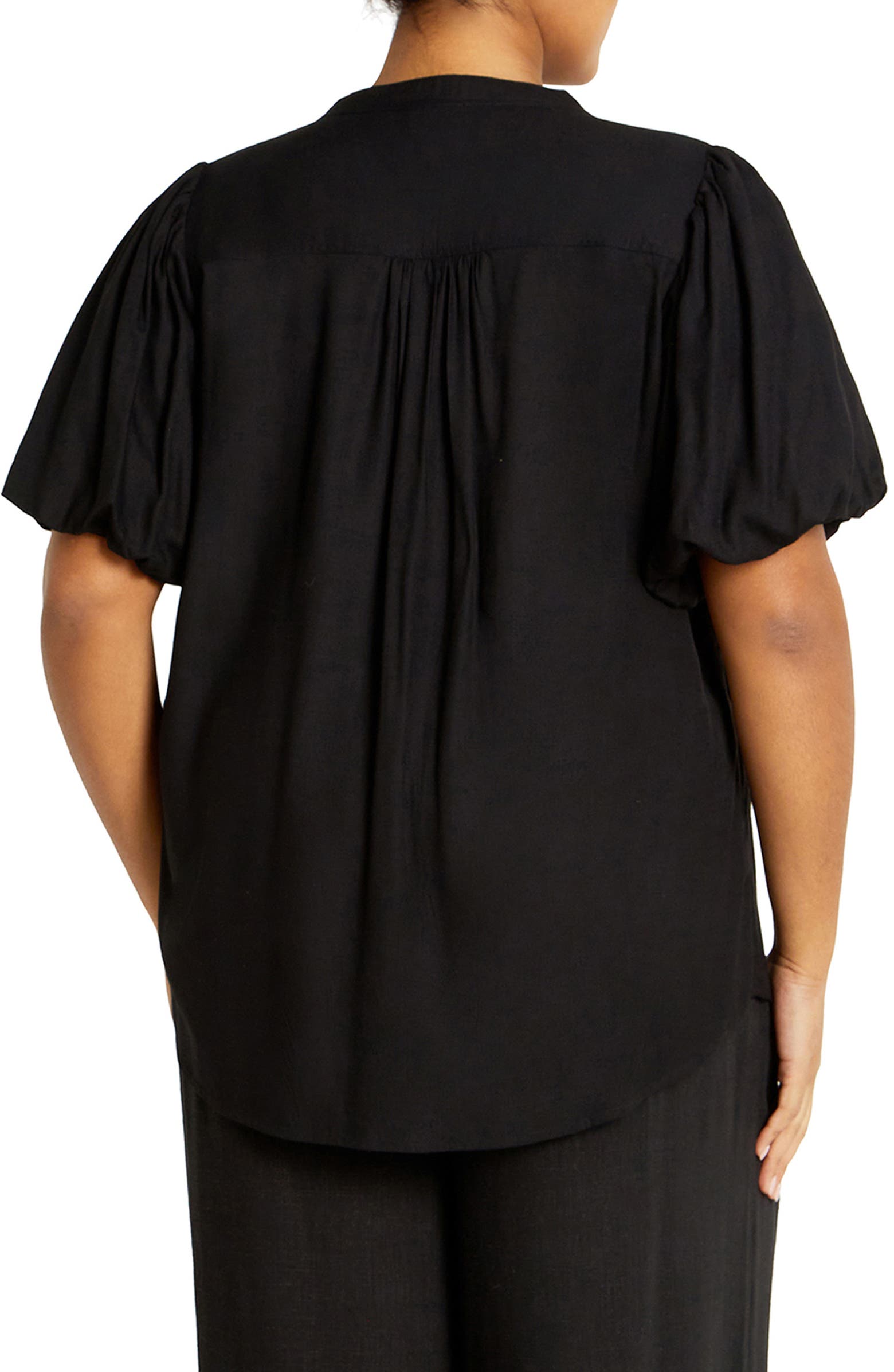 City Chic Georgia Short Sleeve Button Front Shirt | Nordstromrack