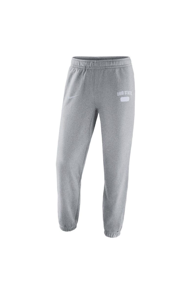 Nike Men's Nike Heathered Gray Ohio State Buckeyes Saturday Fleece Pants, Alternate, color, 