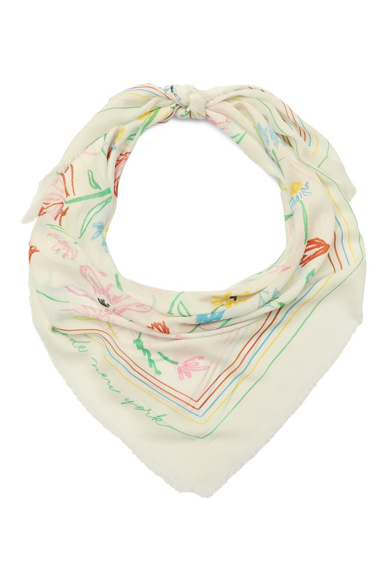 large joyful garden square scarf, Main, color, MULTI