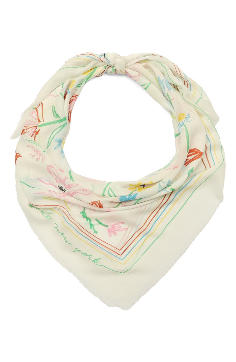 Kate Spade New York large joyful garden square scarf, Main, color, Multi