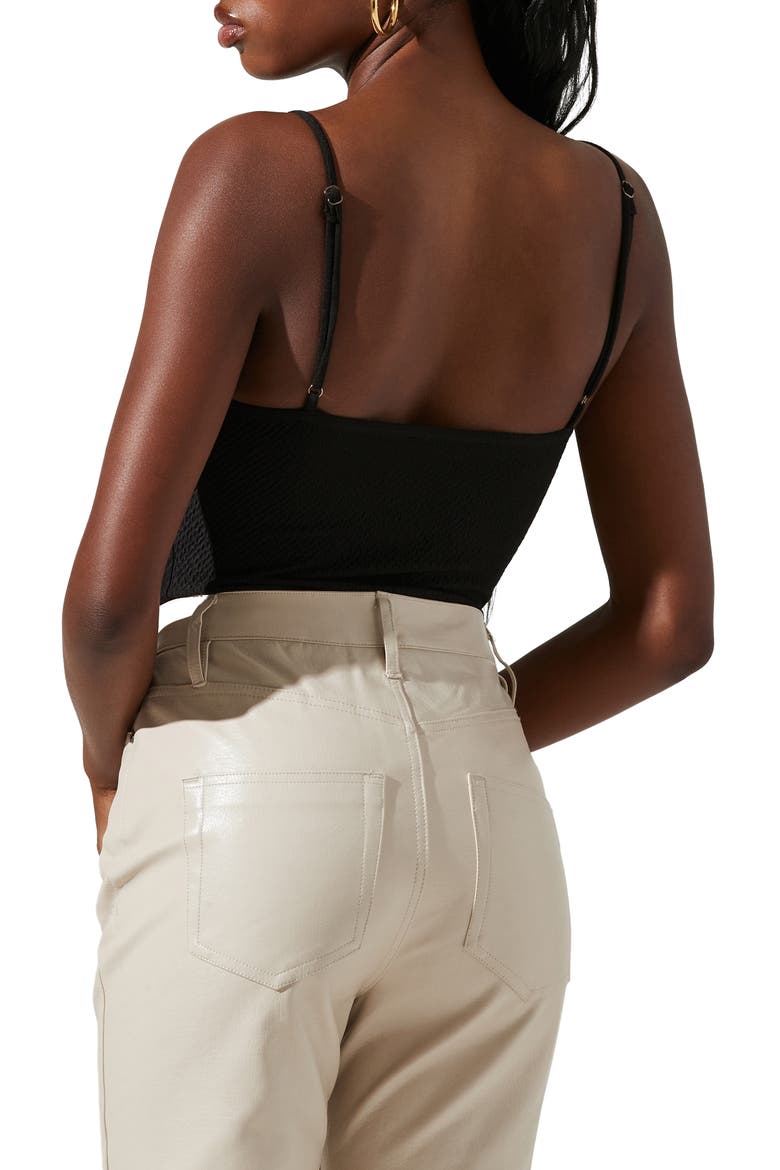 Fia Plunge Neck Bodysuit, Alternate, color, BLACK