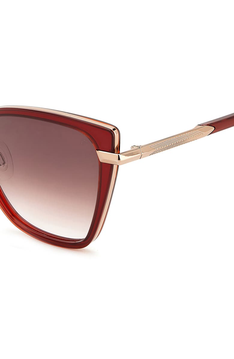 rag & bone 56mm Gradient Cat Eye Sunglasses, Alternate, color, Burgundy/ Burgundy Shaded