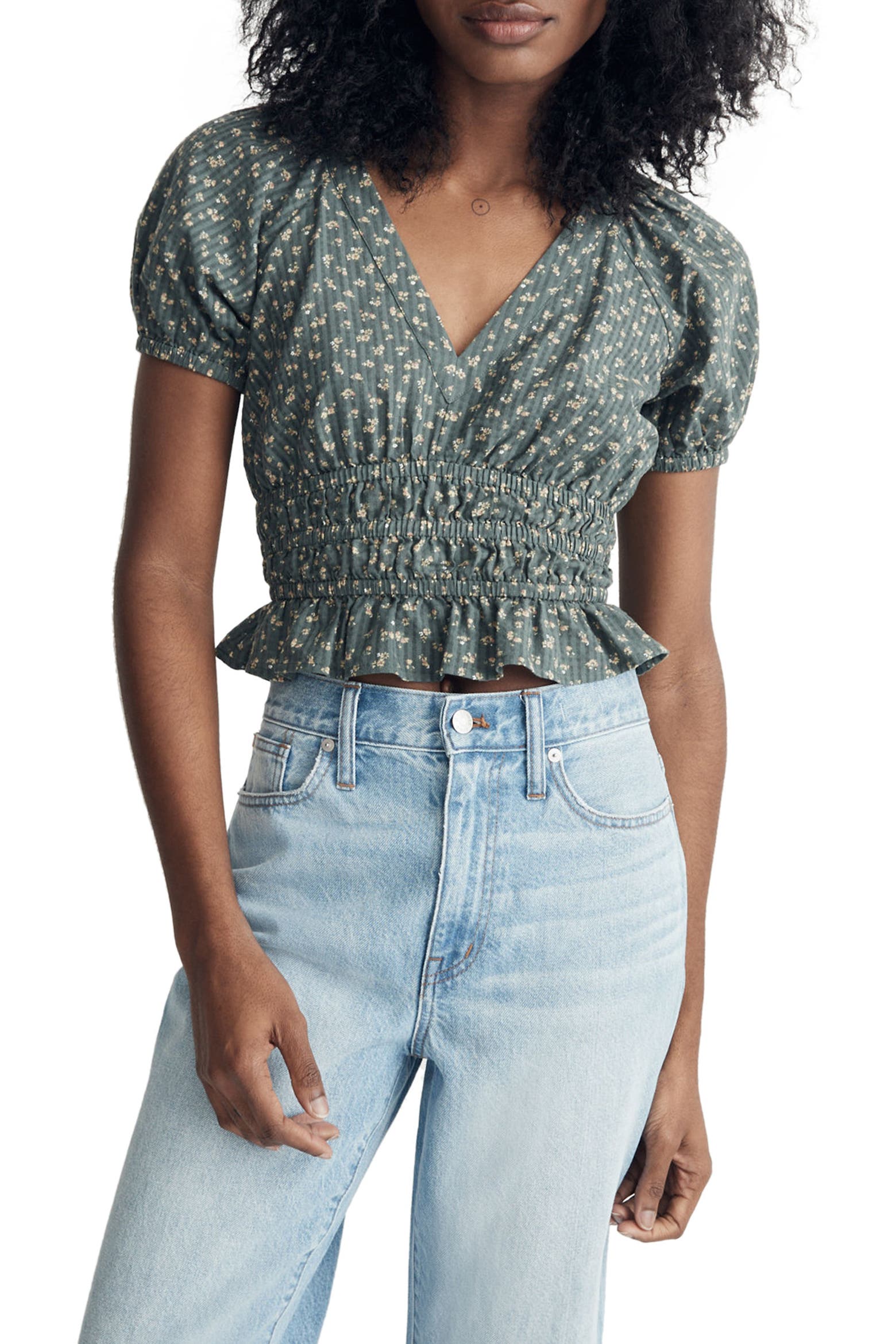 Manon Style Madewell Manon Cotton Check Voile Top (Women) | Nordstromrack