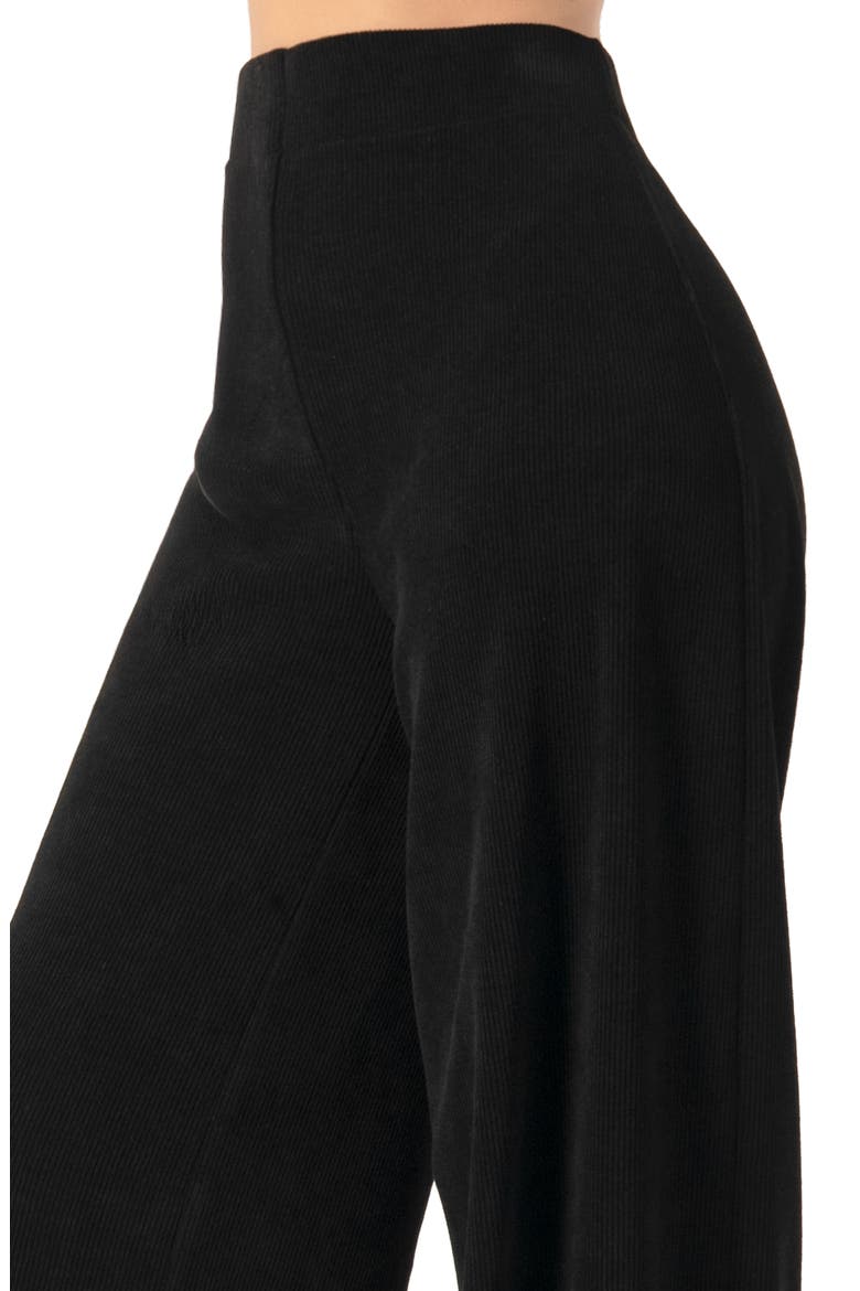 Corduroy High-Waisted Wide-Leg Trousers, Alternate, color, Black