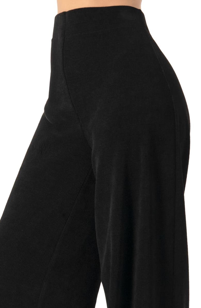 IVONNE Corduroy High-Waisted Wide-Leg Trousers, Alternate, color, Black