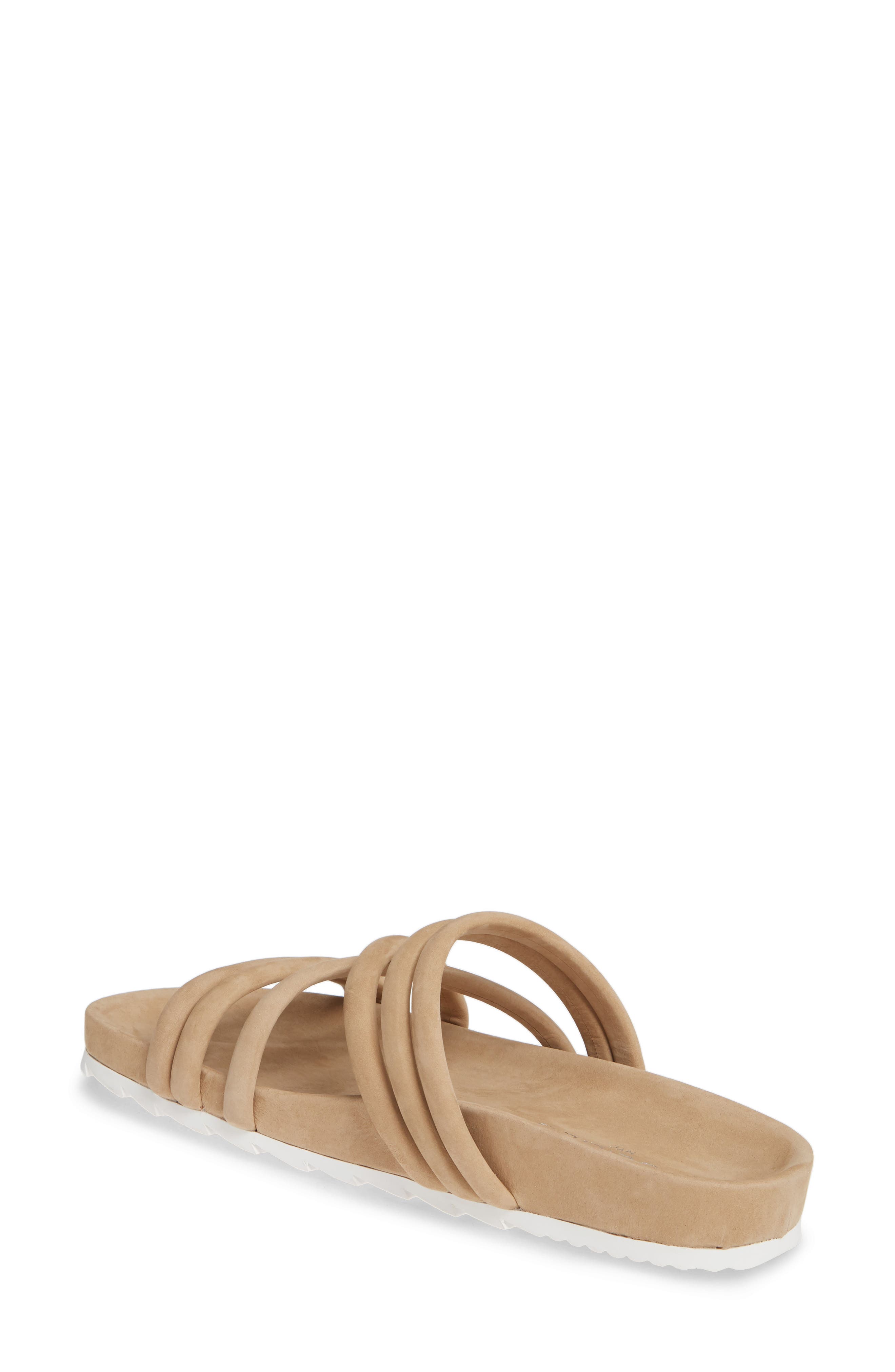 Tess Strappy Slide Sandal, Alternate, color, SAND NUBUCK LEATHER