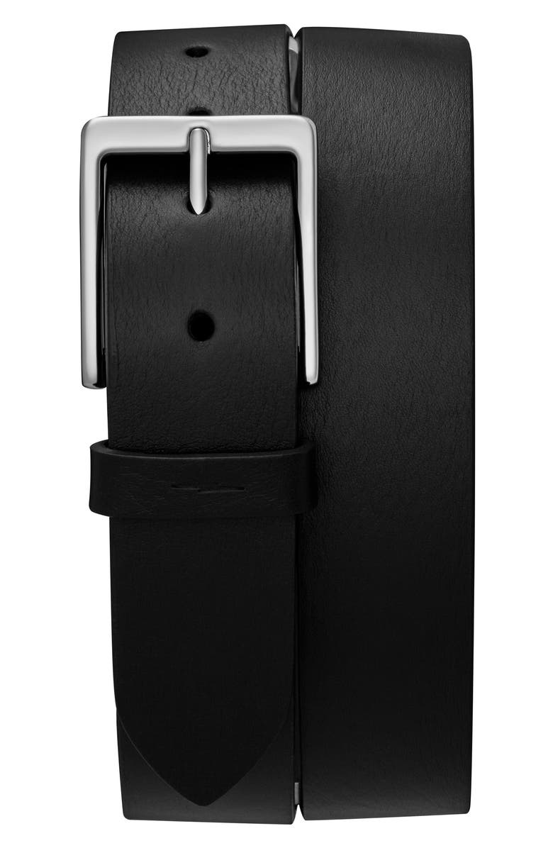 Shinola Lightning Bolt Keeper Belt, Main, color, Black