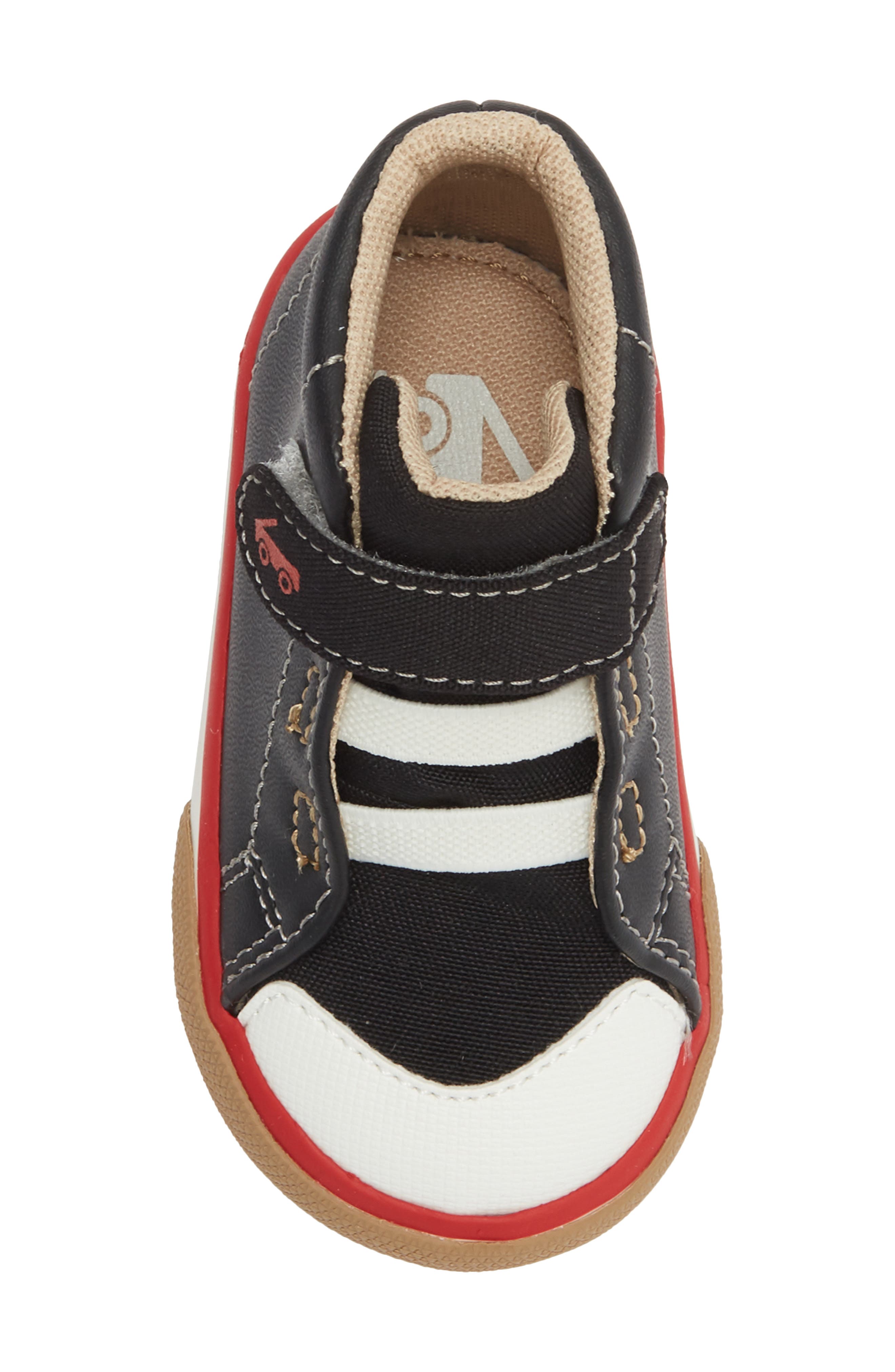 Kids' Drew High Top Sneaker, Alternate, color, BLACK/ RED