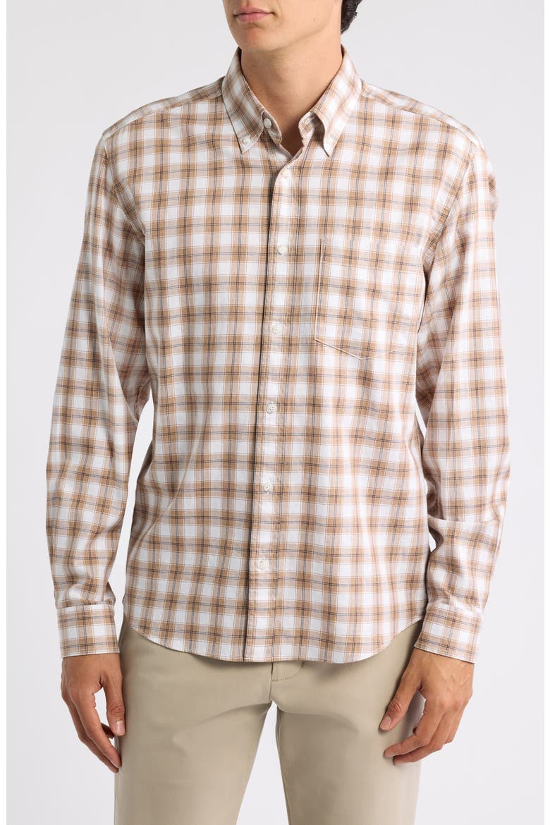 Liam Plaid Cotton Shirt, Main, color, CHUTNEY
