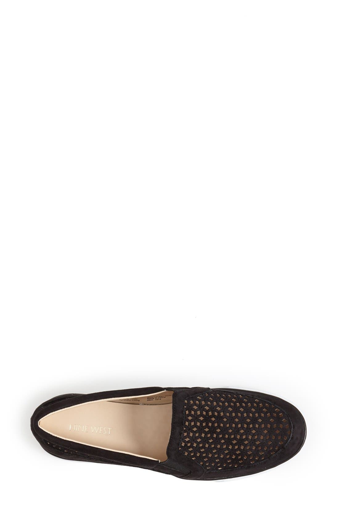 Nine West 'Banter' Perforated Suede Slip-On Sneaker, Alternate, color, 