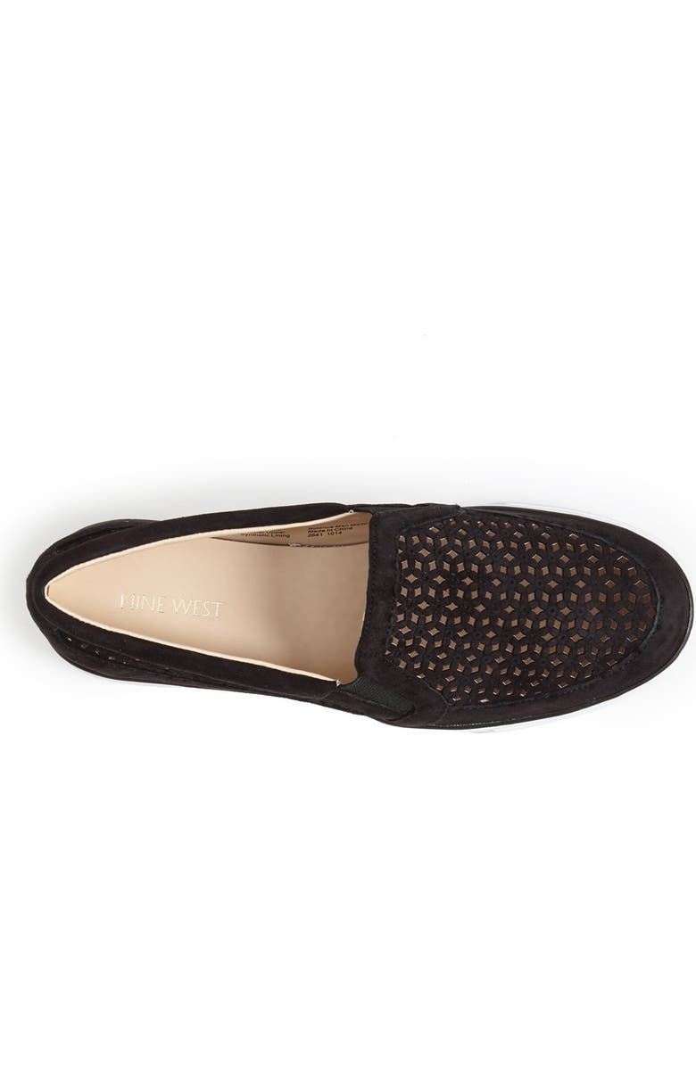 Nine West 'Banter' Perforated Suede Slip-On Sneaker, Alternate, color,