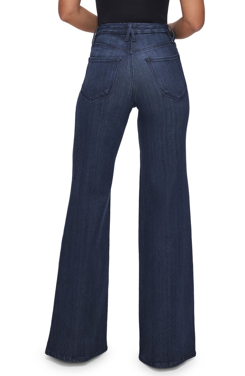 Good American Good Waist Palazzo Jeans, Alternate, color, Indigo501