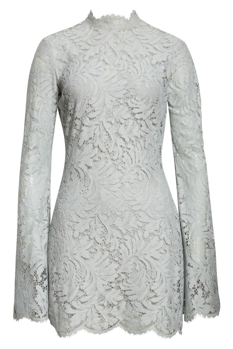 Eden Floral Lace Mock Neck Minidress, Alternate, color, SLATE BLUE