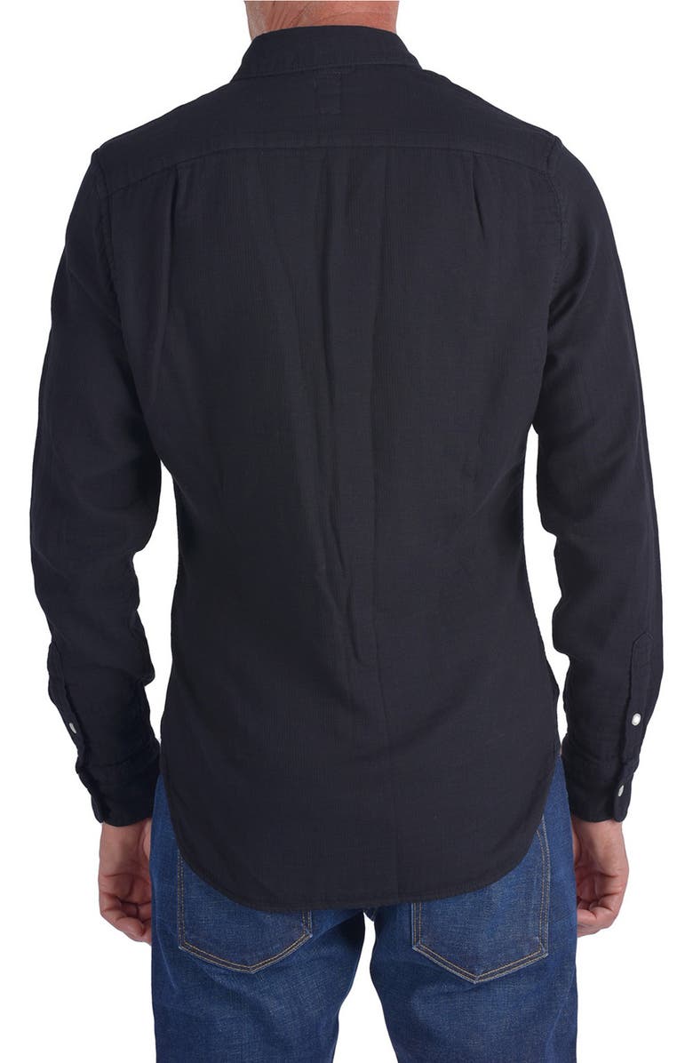 HIROSHI KATO The Ripper Waffle Double Gauze Button-Up Shirt, Alternate, color, Black