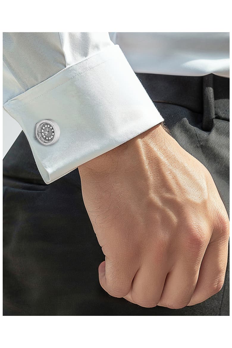 'Big Ben' Cuff Links, Alternate, color, SILVER
