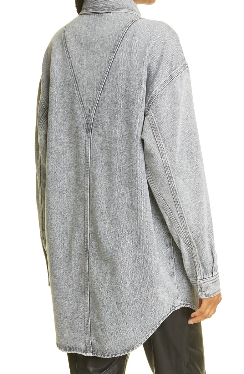 rag & bone Oversize Snap Front Denim Shirt, Alternate, color, 