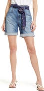 AG Sloane Belted High Waist Denim Shorts