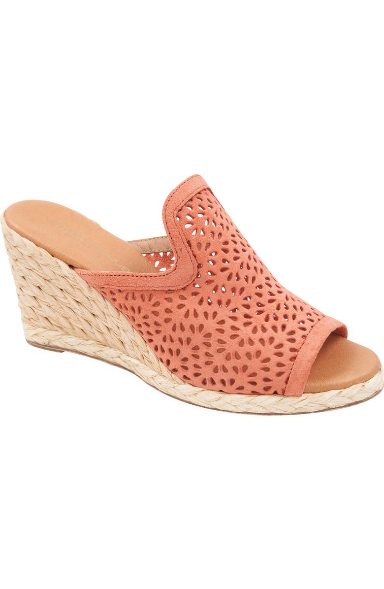 André Assous Nissa Espadrille Wedge Slide Sandal, Main, color, Coral