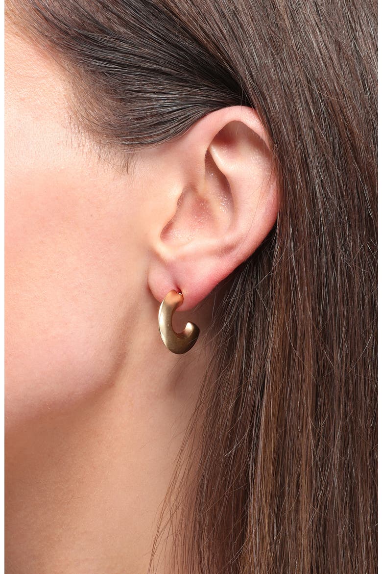 Petite Arc Hoop Earrings, Alternate, color, GOLD