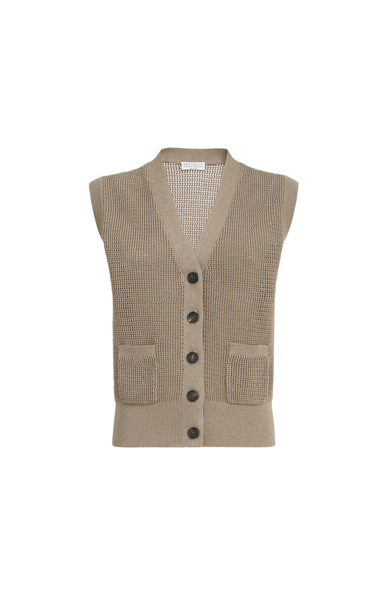 Brunello Cucinelli Sparkling cotton cardigan, Main, color, Walnut