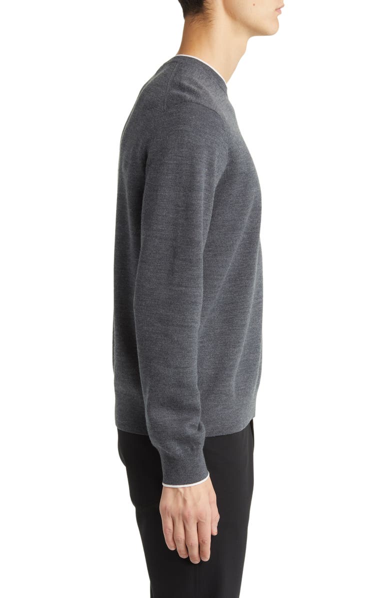 Theory Arnaud Tipped Merino Wool Blend Crewneck Sweater, Alternate, color, 