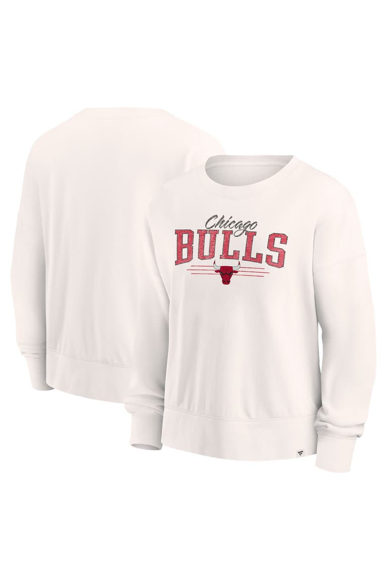Women's Fanatics Branded Cream Chicago Bulls Close the Game Pullover Sweatshirt, Main, color, Cream