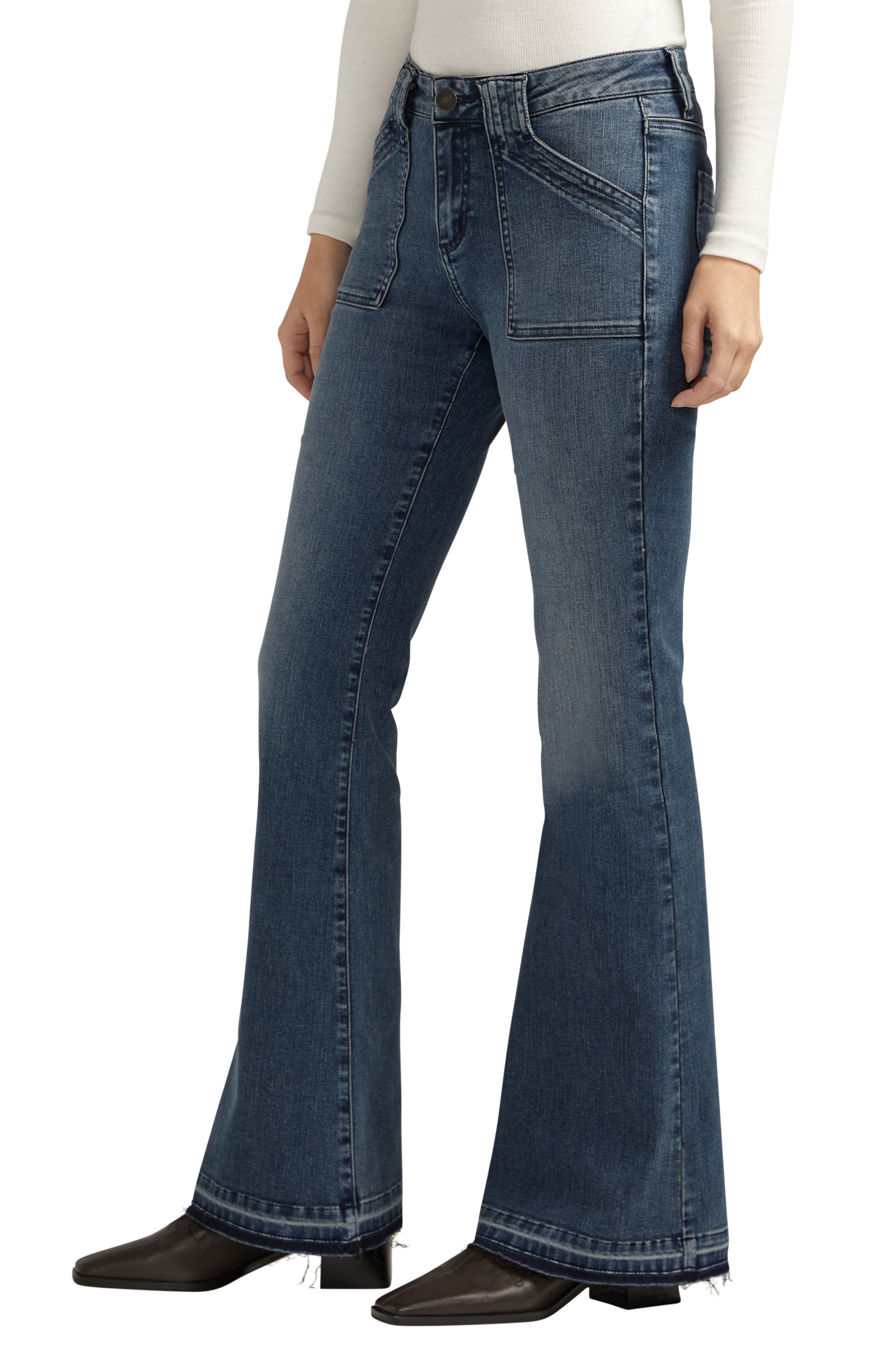 Silver Jeans Co. Suki Curvy Release Hem Flare Jeans (Women) | Nordstrom
