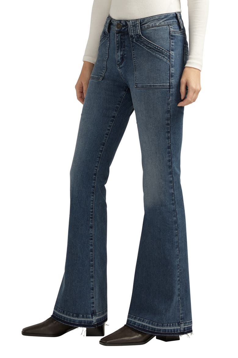 Suki Curvy Release Hem Flare Jeans, Alternate, color, INDIGO