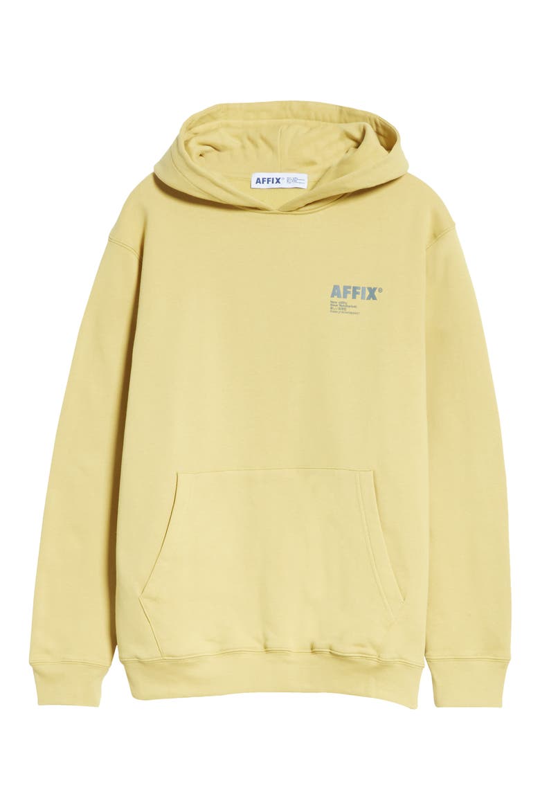 AFFIX Logo Print Cotton Hoodie, Alternate, color, SULPHUR