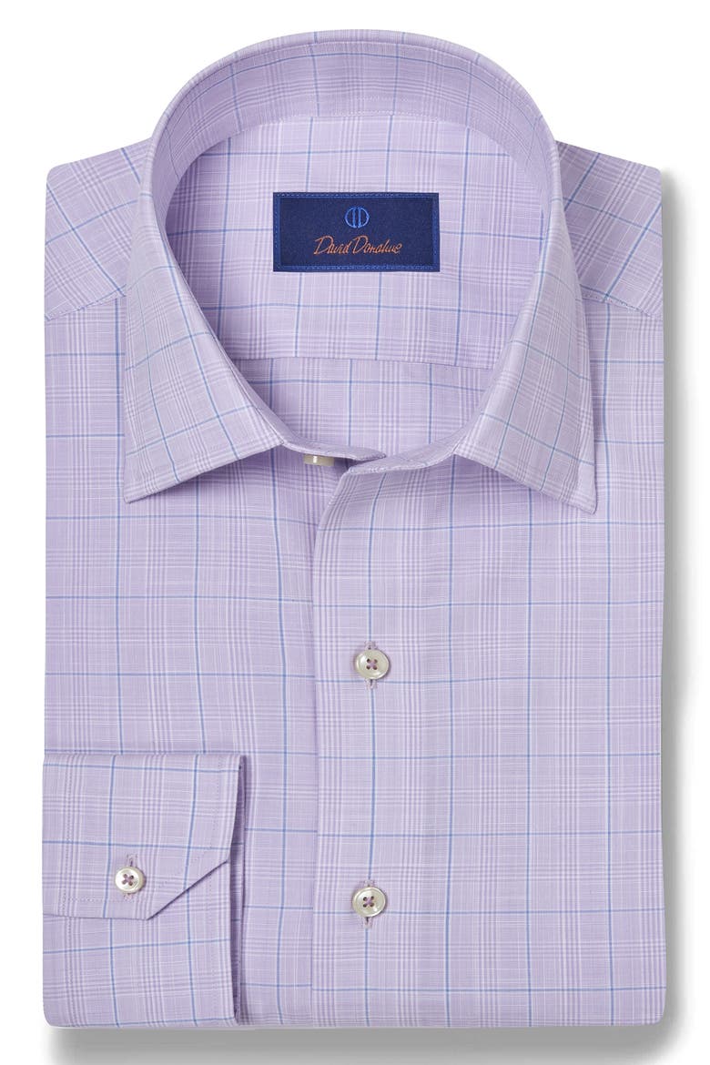 Plaid Pima Cotton Dobby Sport Shirt, Alternate, color, LILAC