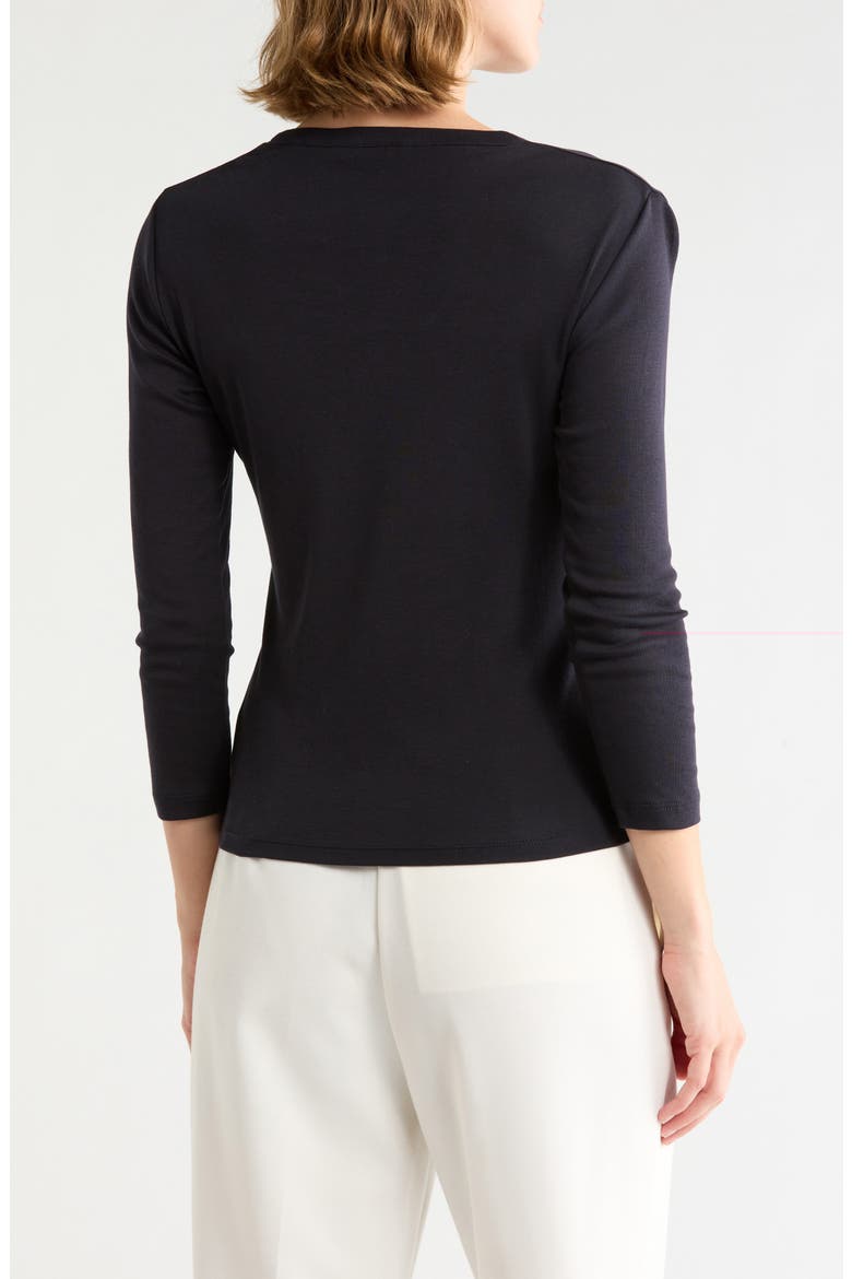 Split Neck Three-Quarter Sleeve Henley, Alternate, color, COASTAL