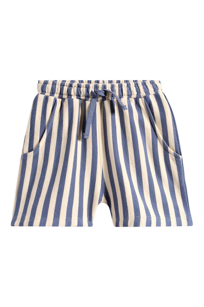 Marine Stripe Terry Cloth Shorts, Main, color, MARINE