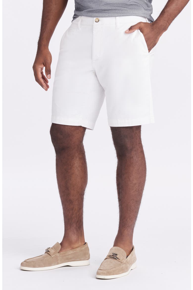 Brightside Flat Front Stretch Cotton Chino Shorts, Alternate, color, BRIGHT WHITE