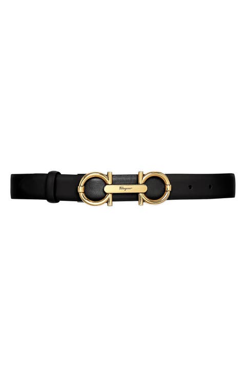 Gancio Buckle Leather Belt